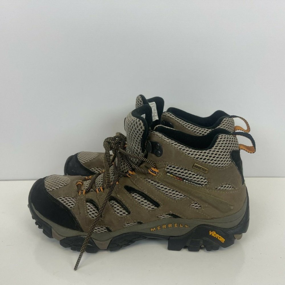 Merrell Moab Mid Goretex Hiking Shoes Suede Leather Brown Mens Size 8